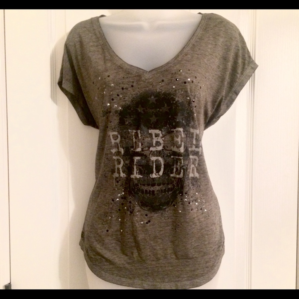 Rock & Republic Skull Dolman Tee